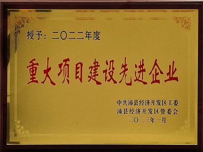 重大項目建設(shè)先進(jìn)企業(yè)